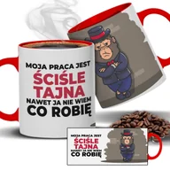 Kubki - Kubek Czerwone Wnętrze Ucho PRACA ŚCIŚLE TAJNA Nadruk Mix Różnych Wzorów - miniaturka - grafika 1