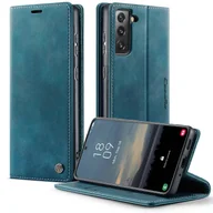 Portfele - Pokrowiec na Samsung Galaxy S21 + 5G Etui CASEME 033 Blokowanie RFID Portfel Stojak Tekstura łydki Skórzany pokrowiec na telefon Zielony - miniaturka - grafika 1