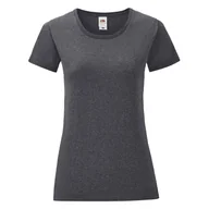 Koszulki i topy damskie - Koszulka damska ICONIC z odrywaną metką Fruit of the Loom - Dark Heather Grey XXL - miniaturka - grafika 1