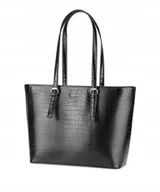 Torebki damskie - Torebka Damska Shopper Na Ramię PUCCINI Duża Mieści A4 Czarna BML054D-1 - miniaturka - grafika 1