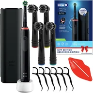 Końcówki do szczoteczek elektrycznych - Szczoteczka Oral-B Pro 3 3500 Black Edition + 4 końcówki Precision DailyClean - miniaturka - grafika 1