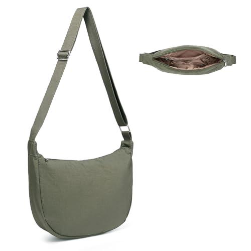 Miss Lulu - Damska torba na ramię - Nylonowa torba damska, idealna do codziennych dojazdów, podróży, szkoły, Zielony