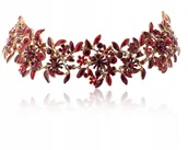 Naszyjniki - CHOKER CZERWONE KWIATUSZKI Z KRYSZTAŁKAMI Z KOLEKCJI BLOSSOM (C8157AU/1/CZ) - miniaturka - grafika 1