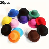 Inne - 20szt Filcowe Kapelusze w Różnych Kolorach - Idealne do Biżuterii DIY & Akcesoriów Rękodzielniczych, Wzory Biżuterii DIY, Akcesoria do Tworzenia - miniaturka - grafika 1