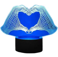 Lampy stojące - Dziecięca LAMPKA Nocna LED dłonie złożone w kształcie serca RGB + pilot ZD98C - miniaturka - grafika 1