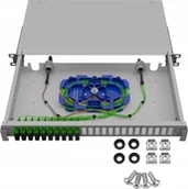 Akcesoria do szaf serwerowych - PRZEŁĄCZNICA ŚWIATŁOWODOWA TFDP-19-1U-24D-SC-G STALFLEX - miniaturka - grafika 1