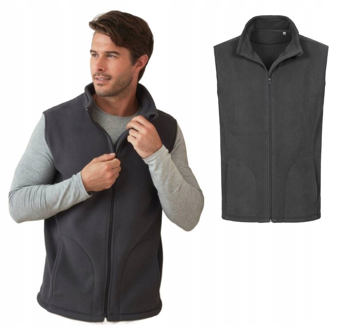 Bluza Kamizelka Bezrękawnik Miękki POLAR STEDMAN 5010 SZARY GRAFIT XXL