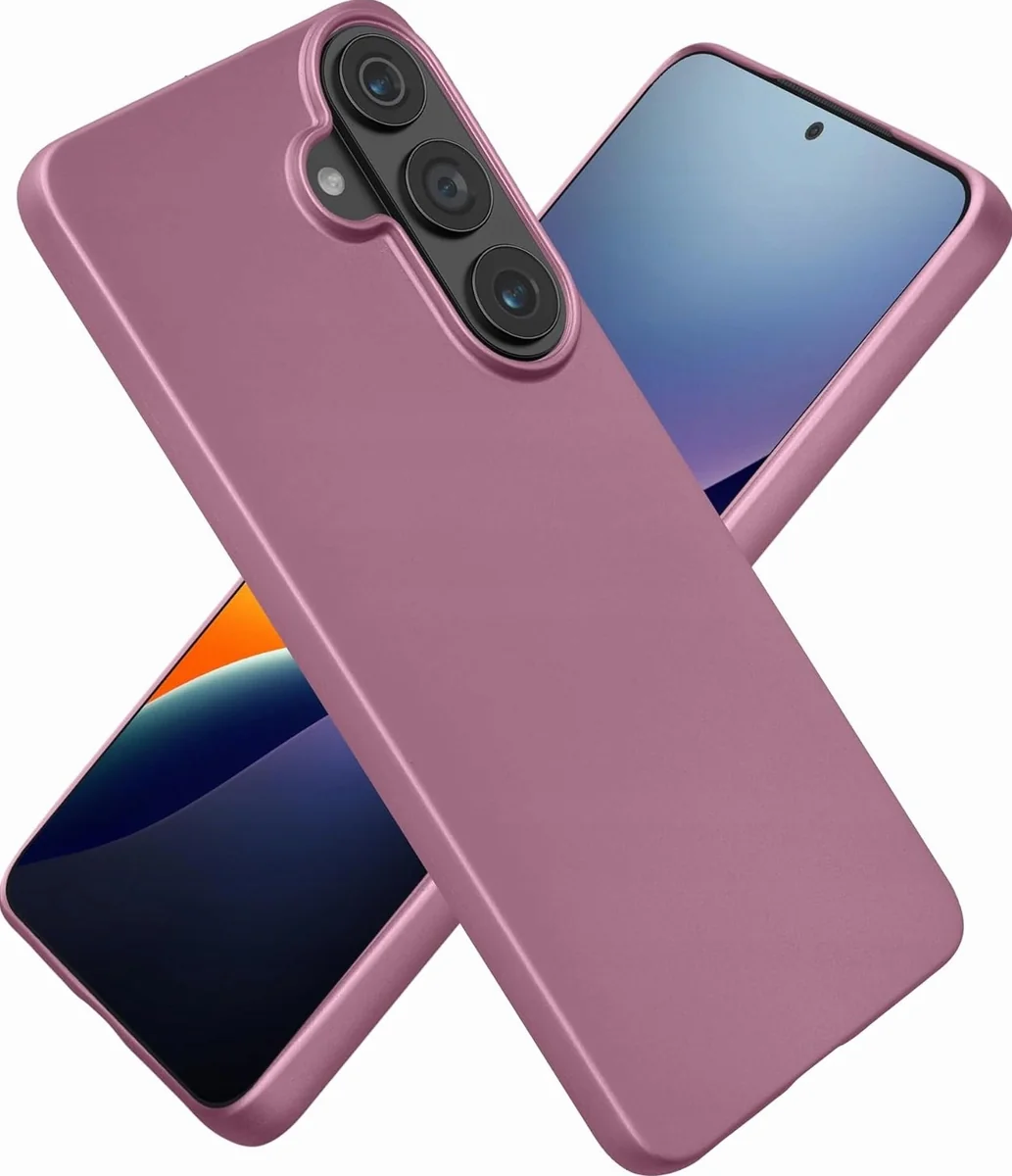 Etui metaliczne liliowe do telefonu cienkie elastyczne amortyzujące