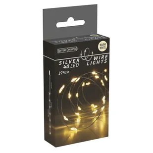Lampki Druciki 40 Led Na Baterie Dekoracja Na Boże Narodzenie Ciepły Biały 195 Cm - Oświetlenie świąteczne - miniaturka - grafika 1