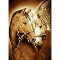 Malowanie po numerach - Malowanie po num.Konie w sepii 1008976 - miniaturka - grafika 1