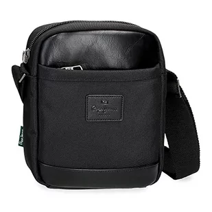Pepe Jeans Sander Plecak na notebooka 15,6" Czarny 31x44x15 cms Poliester z syntetyczną skórą 20,46L, czarny, Mochila para Portátil Adaptable, Adaptacyjny plecak na laptopa - Torby na laptopy - miniaturka - grafika 1