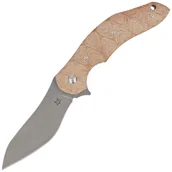 Noże - Nóż składany Fox Flipper Natural Micarta, Acid Stonewashed N690Co by Jens Ansø (FX-302 MIN) - miniaturka - grafika 1