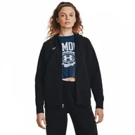 Bluzy damskie - Damska bluza dresowa rozpinana z kapturem Under Armour UA Rival Fleece FZ Hoodie - czarna - miniaturka - grafika 1