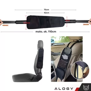 2x Organizer samochodowy boczny na bok fotel siedzenie do auta samochodu osłona Alogy Car czarny - Części i akcesoria do laptopów - miniaturka - grafika 2