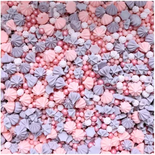 Posypka ozdoby na tort bezy perełki dekoracje urodzinowe fioletowy różowy - Dodatki do ciast w proszku - miniaturka - grafika 1