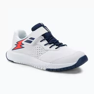 Buty sportowe męskie - Buty do tenisa dziecięce Babolat Pulsion All Court Kid white/estate blue - miniaturka - grafika 1