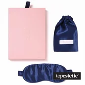 Akcesoria do bielizny - Slaap Silk Mask Jedwabna opaska na oczy do spania (granatowa) 1 szt. - miniaturka - grafika 1