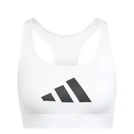Biustonosze - adidas Damski biustonosz Powerreact z dużym logo - miniaturka - grafika 1