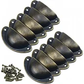 Zawiasy, okucia i inne akcesoria - 10 szt. zabytkowych metalowych klamek do szuflad, szafek, komód, szuflad, antyczny mosiądz - miniaturka - grafika 1