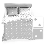 Pościel - Pościel 160x220 R112 biała szara serca serduszka 275D 274D - miniaturka - grafika 1