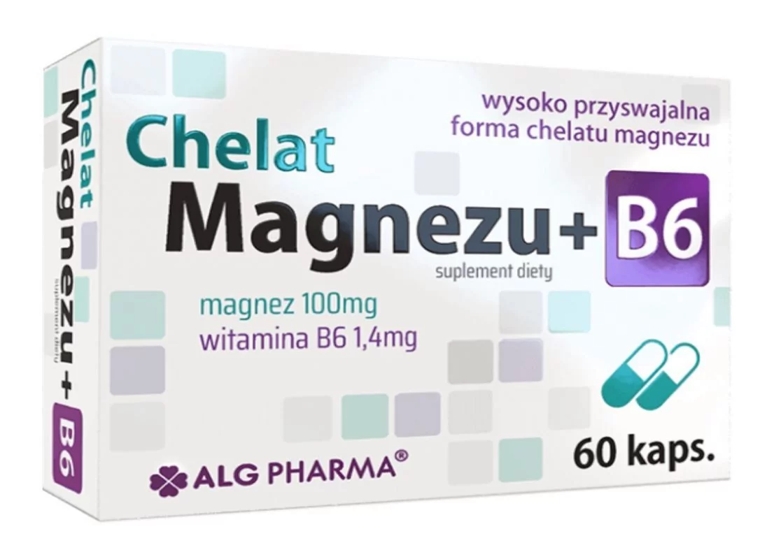 ALG PHARMA POLAND SP. Z O.O. SP.K. ALG PHARMA POLAND SP Z O.O SP.K Chelat Magnezu + B6 60 kapsułek