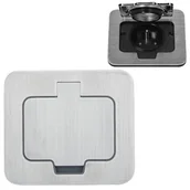 Gniazdka elektryczne - Kwadratowe Hermetyczne Gniazdo z Klapką Aluminium - miniaturka - grafika 1