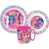 Serwisy obiadowe - Zestaw Obiadowy My Little Pony 3W1 Zestaw Naczyń Śniadaniowy Zestaw Talerze Kubek Do Mikrofali - miniaturka - grafika 1