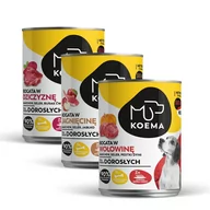 Mokra karma dla psów - Koema 90% Mięsa Mix 3 Smaków 400G X 6 (Dziczyzna, Jagnięcina, Wołowina) - miniaturka - grafika 1