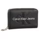 Portfel Sculpted Med Zip Around Mono Black/Matallic Logo K60K607229 0GL (CK121-d) Calvin Klein - Portfele - miniaturka - grafika 1