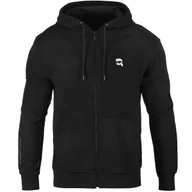 Bluzy męskie - Karl Lagerfeld bluza męska czarna rozpinana z kapturem 705074 XL - miniaturka - grafika 1