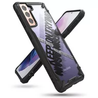 Etui i futerały do telefonów - Ringke Fusion X Design etui pancerny pokrowiec z ramką Samsung Galaxy S21+ 5G (S21 Plus 5G) czarny (Cross) (XDSG0053) - miniaturka - grafika 1