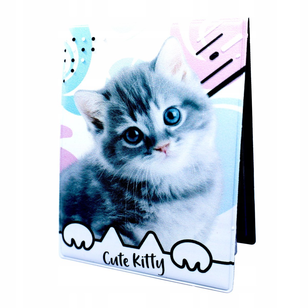 Etui na Legitymację Stylowe Oprawka Słodki Kot Kotek Duże Karty Dokumenty