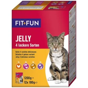 FIT+FUN FIT + FUN Adult Jelly 4 rodzaje 12 x 100 g - Mokra karma dla kotów - miniaturka - grafika 1