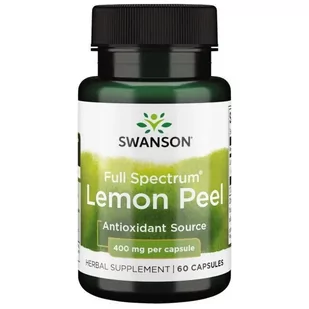 Swanson - Full Spectrum Lemon Peel, Skórka Cytryny, 400mg, 60 kapsułek - Witaminy i minerały - miniaturka - grafika 1