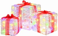 Ozdoby bożonarodzeniowe - vidaXL Pudełko Prezentowe 3 pcs Wielokolorowe 20 x 20 x 20 cm Akryl - miniaturka - grafika 1