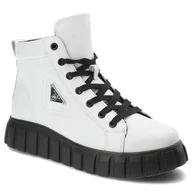 Botki damskie - Białe Botki Filippo Modne Obuwie Damskie - miniaturka - grafika 1