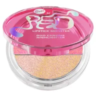 Rozświetlacze do twarzy i ciała - Bell x Red Lipstick Monster Duo Chrome Highlighter Podwójny Rozświetlacz 01 Crystal - miniaturka - grafika 1