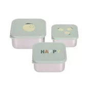 Lunch boxy - Lassig Pojemnik na przekąski snackbox ze stali nierdzewnej 3 szt. Happy Fruits Lemon - miniaturka - grafika 1