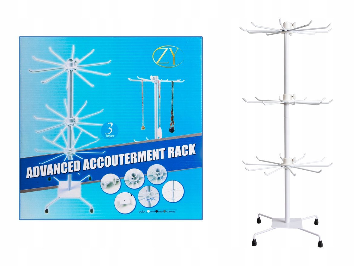 Stojak Obrotowy 3 Poziomowy Na Brelki Biżuterię