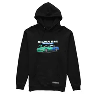 Bluzy męskie - Czarna bluza z kapturem NISSAN SILVIA S14 FALKEN-L - miniaturka - grafika 1