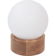 Lampy stojące - LAMPA STOŁOWA NOCNA DĄB BARREL ORB KULA - miniaturka - grafika 1