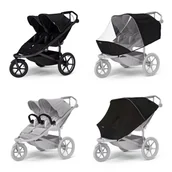 Wózki dziecięce - Wózek sportowy Thule Urban Glide 3 Double Black + 2x Pałąk bezpieczeństwa + Osłona przeciwdeszczowa + Siatka przeciw komarom - miniaturka - grafika 1