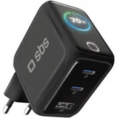 Ładowarki do telefonów - Ładowarka sieciowa SBS TETRGANTFT70WK GaN 70W Czarny - miniaturka - grafika 1