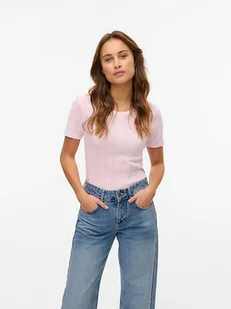 Vero Moda Koszulka w kolorze jasnoróżowym - Koszulki i topy damskie - miniaturka - grafika 1