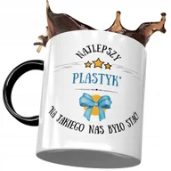Kubki - Kubek Czarny Dla Plastyka Najlepszy Plastyk Kubek z Nadrukiem ze Zdjęciem + Opakowanie na prezent (wzór 02) - miniaturka - grafika 1