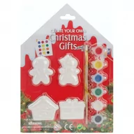 Zabawki kreatywne - Świąteczne Zawieszki Do Malowania Ceramika 4Szt +Farby - miniaturka - grafika 1