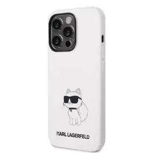 Etui ochronne na telefon Karl Lagerfeld KLHCP14LSNCHBCH do Apple iPhone 14 Pro 6,1" hardcase biały/white Silicone Choupette - Etui i futerały do telefonów - miniaturka - grafika 2