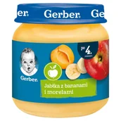 Desery dla dzieci - Gerber Jabłka z bananami i morelami po 4. miesiącu 125 g - miniaturka - grafika 1