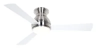Wentylatory sufitowe - Energooszczędny wentylator sufitowy z oświetleniem LED i pilotem Eco Pallas szczotkowane chromowane łopatki biały / jasnoszary 116 cm - miniaturka - grafika 1