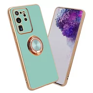 Etui i futerały do telefonów - Pokrowiec Do Samsung Galaxy S20 ULTRA Etui w Glossy Turkus - Złoto magnetycznym Obudowa Case Cover Ochronny Cadorabo - miniaturka - grafika 1